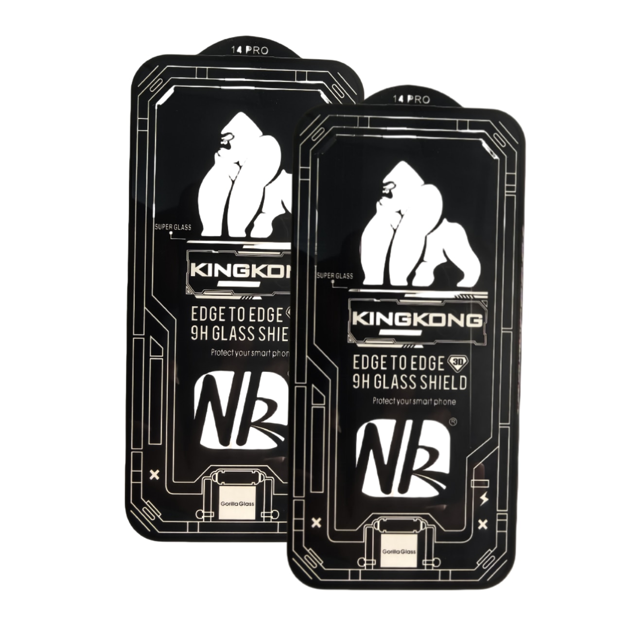 Set 2 folii protectie telefon, Kingkong, Sticla securizata, 9H, Pentru iPhone 14 Pro/15