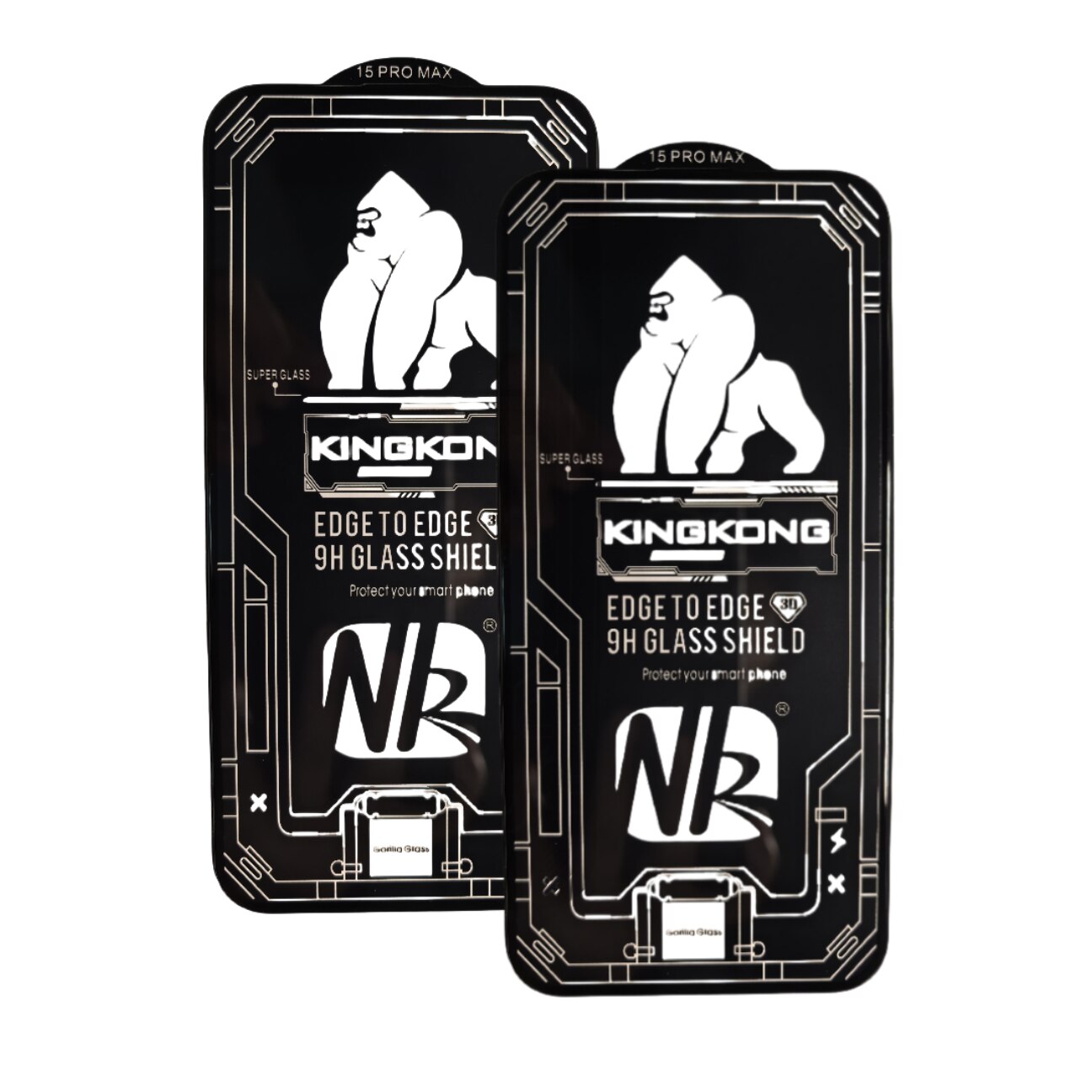 Set 2 folii protectie telefon, Kingkong, Sticla securizata, 9H, Pentru iPhone 15 Pro Max