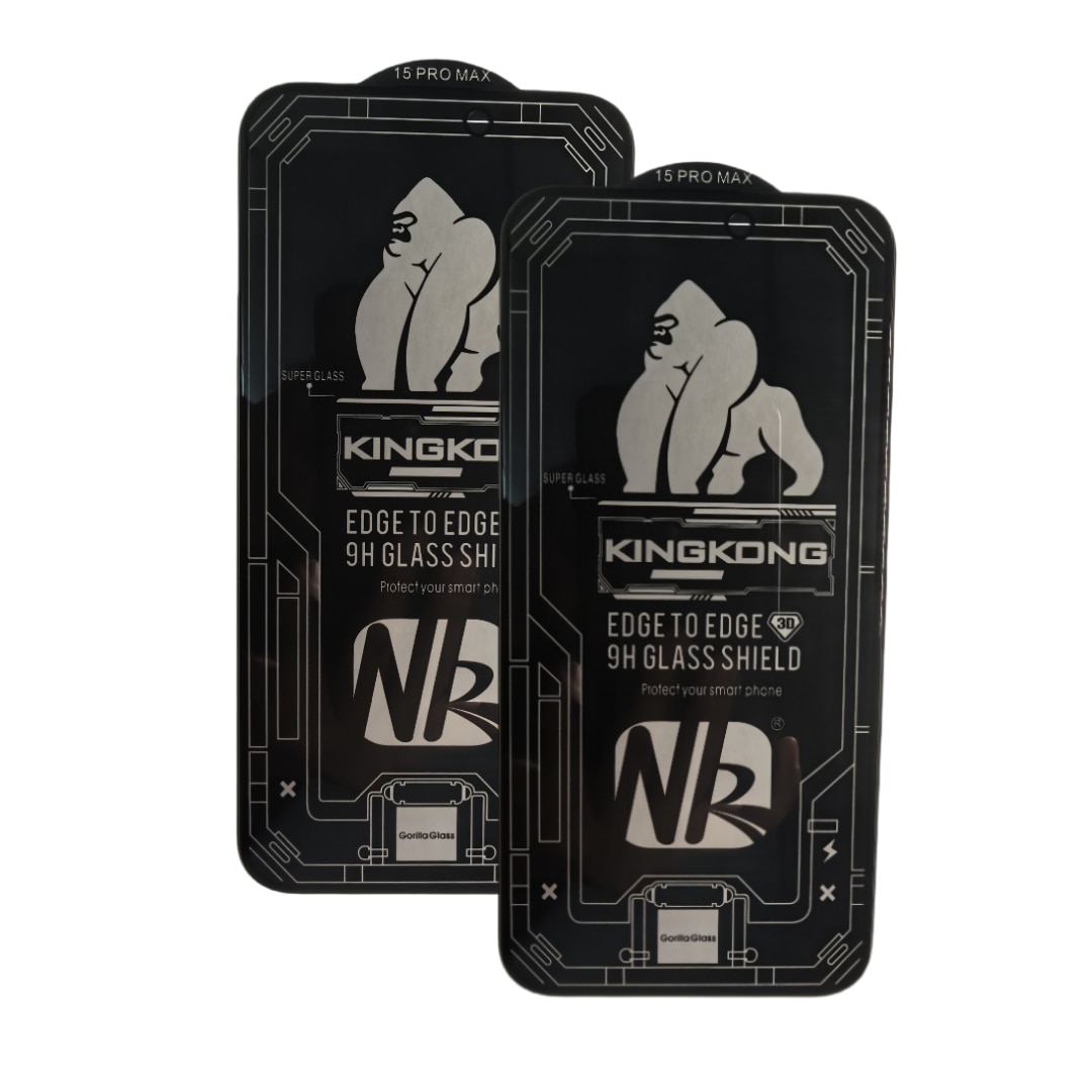 Set 2 folii protectie telefon, Kingkong, Sticla securizata, 9H, Pentru iPhone 15 Pro Max, Privacy