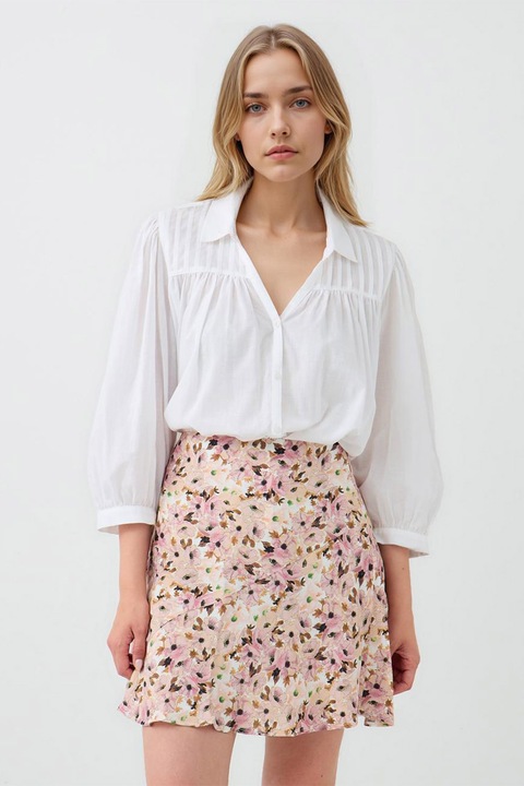 JIMMY KEY, Camasa din bumbac cu fronseuri, Alb, S-M