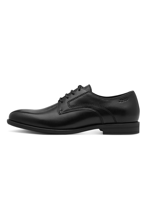 Tamaris, Pantofi derby de piele, Negru