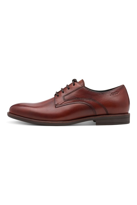 Tamaris, Pantofi derby de piele, Maro inchis