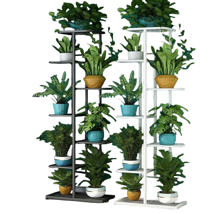 Стойка за цветя от ковано желязо, тъмносив