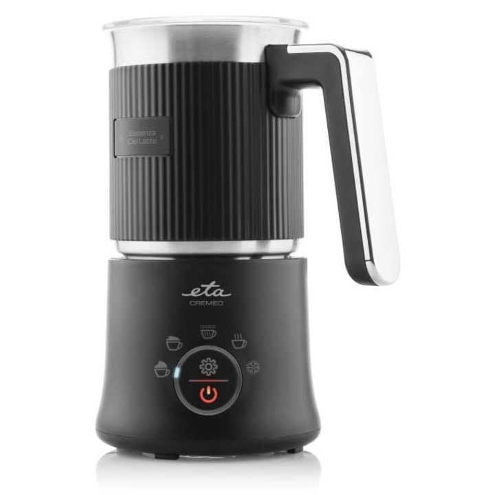 ETA Cremeo 8189 90000 разпенител за мляко, 500W, 350 мл, 5 функции, неръждаема стомана, черен