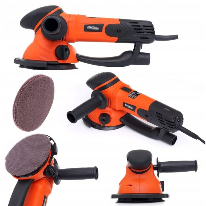 Slefuitor orbital aleatoriu Kraft KD3024, 1500 W, pentru lemn, metal, tencuiala, 230V, 150 mm