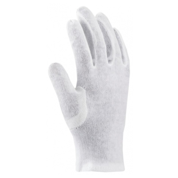 Manusi de protectie din bumbac Ardon KEVIN, culoarea alb, tricot fin 8 ALB