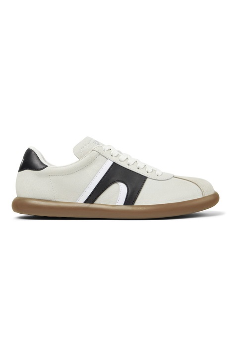 Camper, 27213 Pelotas Soller bőrsneaker, Fekete/Fehér/Törtfehér