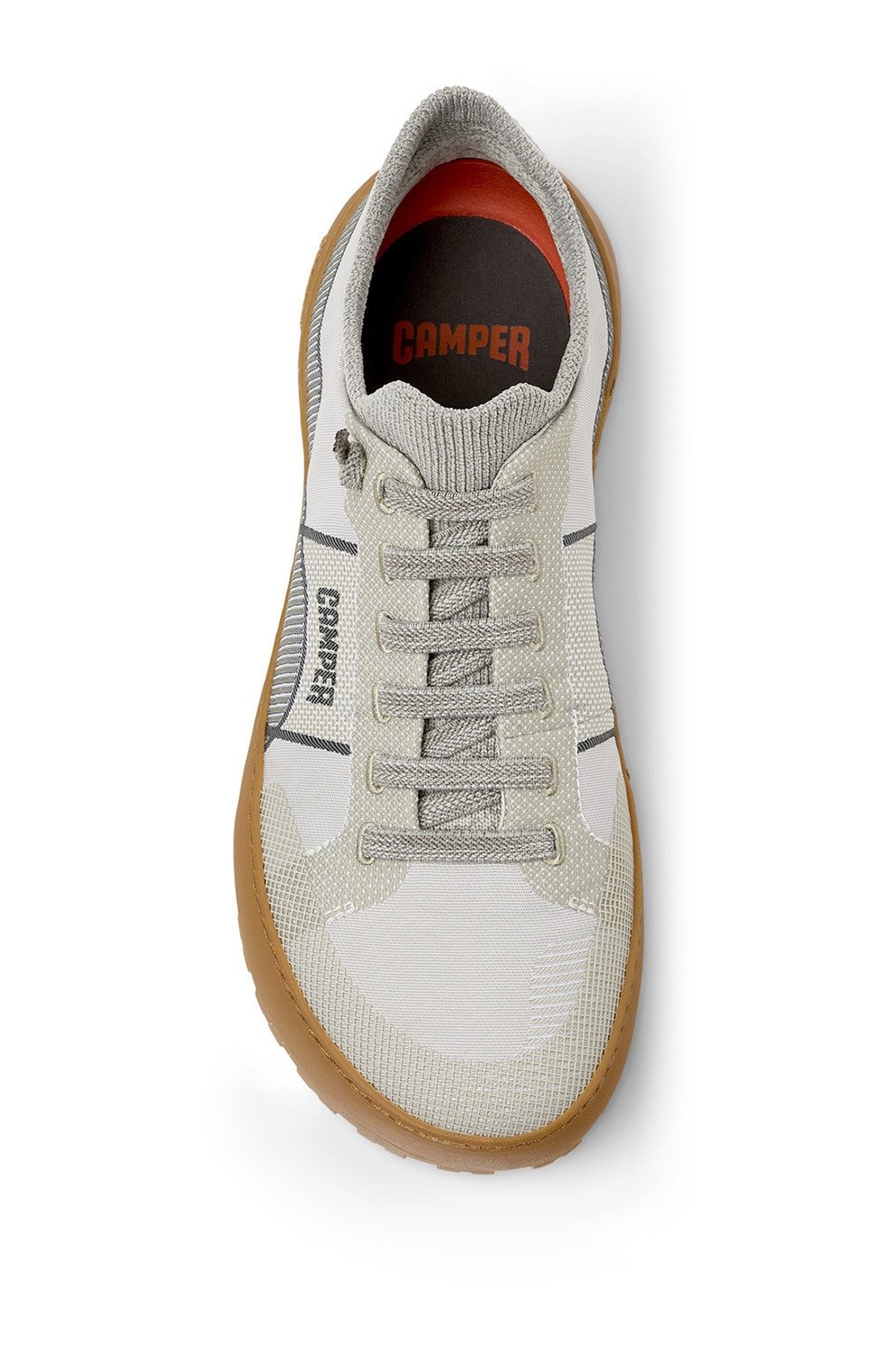 Camper, Pantofi sport slip-on din material textil, Gri, Bej