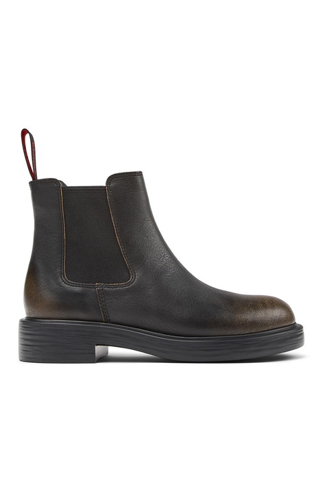 Camper, Ghete Chelsea de piele cu detalii cu aspect decolorat, Maro