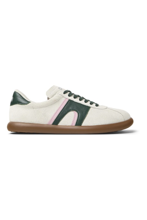 Camper, 27213 Pelotas Soller bőrsneaker, Erdőzöld/Törtfehér/Rózsaszín