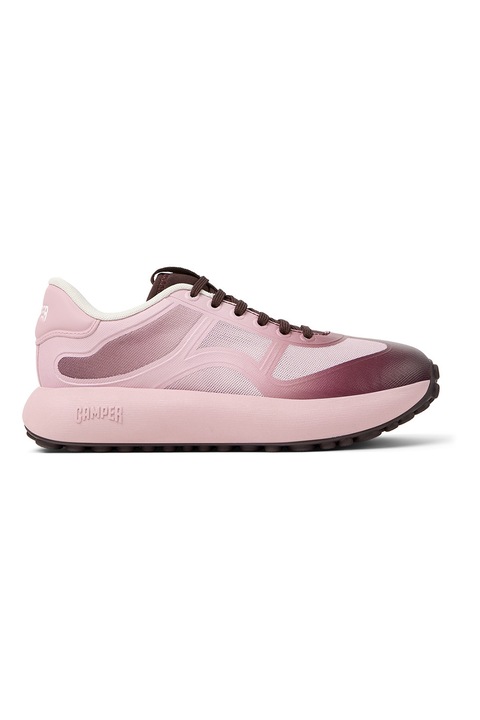 Camper, Pantofi sport din plasa cu insertii din material sintetic, Roz deschis/Violet pruna