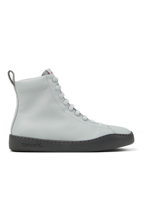 Camper, Pantofi sport high-top din piele, Gri cenusiu