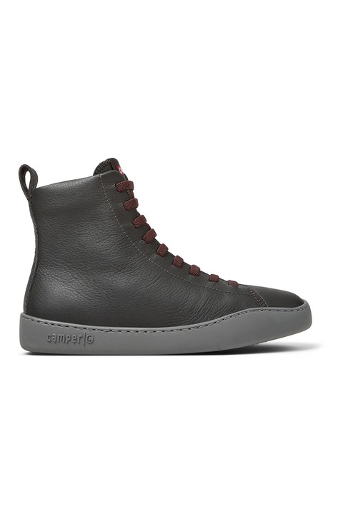 Camper, Pantofi sport high-top din piele, Gri inchis