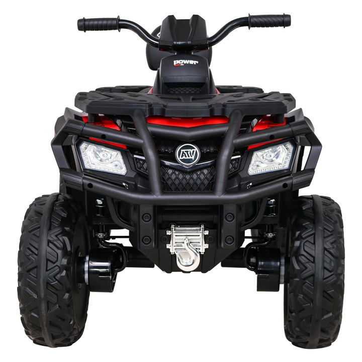 ATV electric Quad XT-SPEED 4x4, rosu/negru, 2 viteze, dimensiuni 110x65x68cm, ramiz