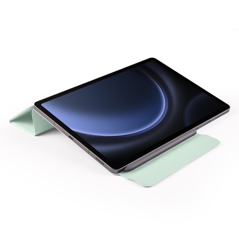 Husa tableta XGSM origami pentru Samsung Galaxy Tab S10 FE / S9 FE / S9, verde deschis, functie suport, auto wake/sleep