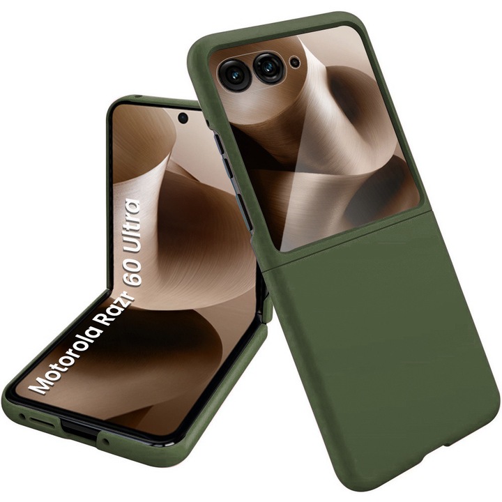 Husa telefon XGSM pentru Motorola Razr 60 Ultra, PC, cu sticla, verde