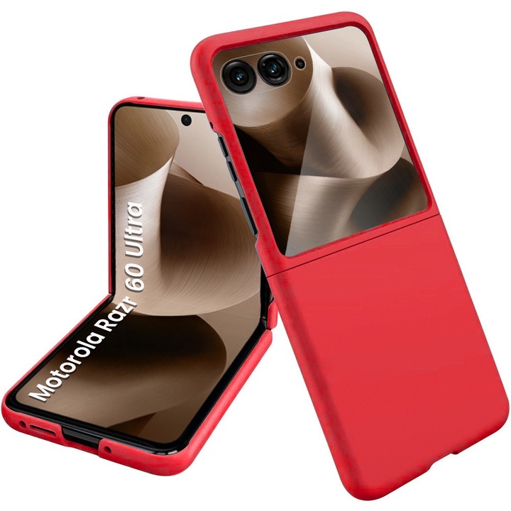 Husa telefon XGSM pentru Motorola Razr 60 Ultra, PC, cu sticla, rosie
