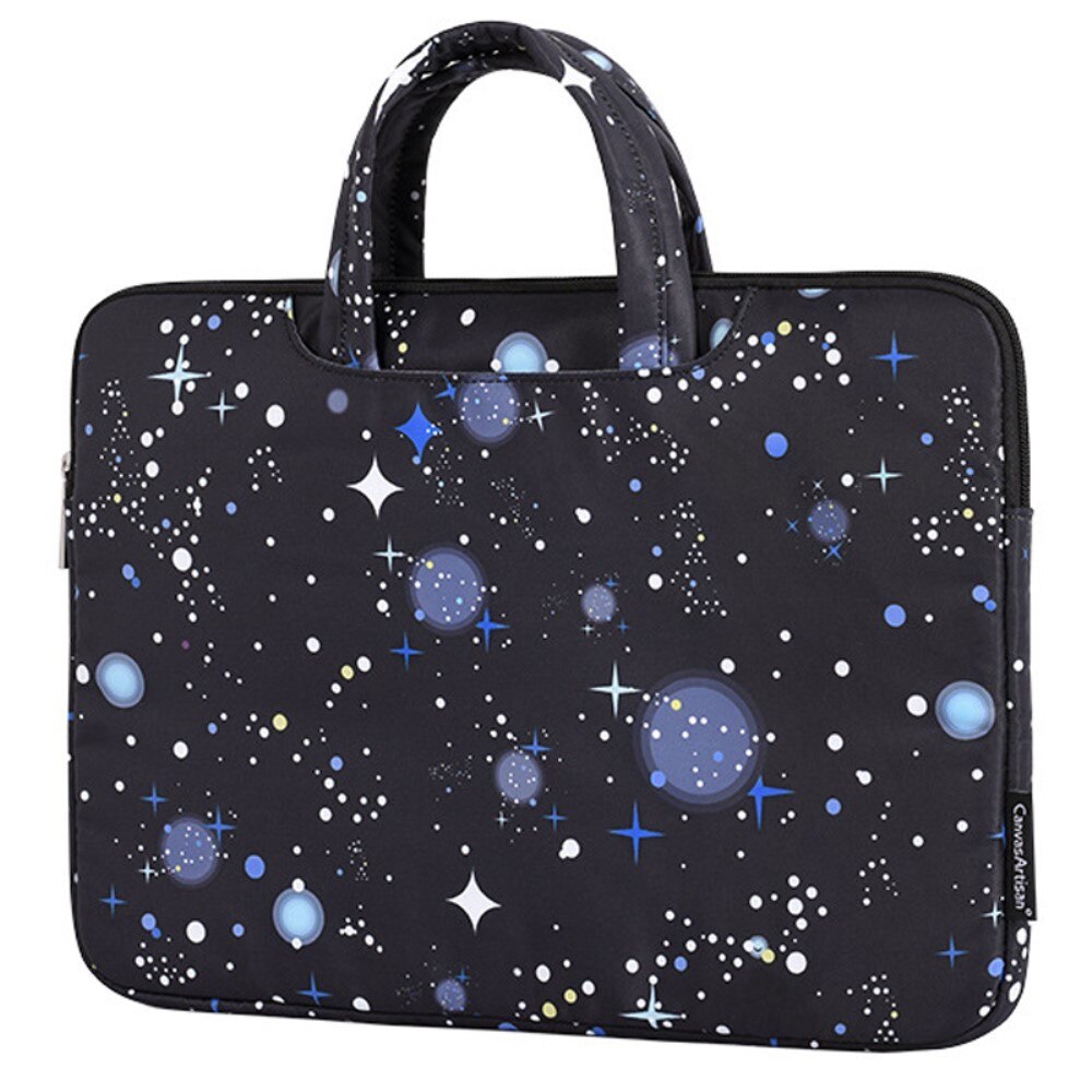 Etui laptop 13", XGSM, negru cu motiv de cer instelat, material rezistent, interior moale