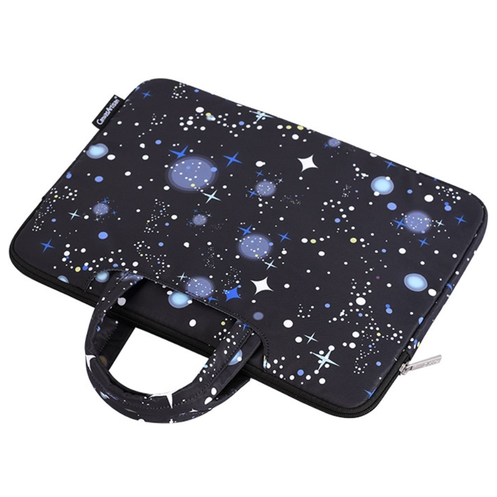 Etui laptop 13", XGSM, negru cu motiv de cer instelat, material rezistent, interior moale