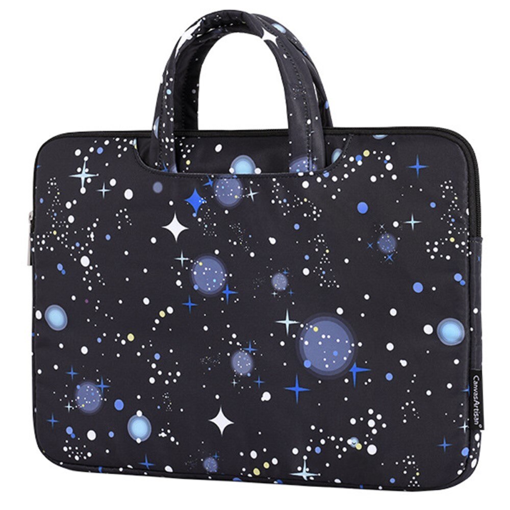Etui laptop 13", XGSM, negru cu motiv de cer instelat, material rezistent, interior moale