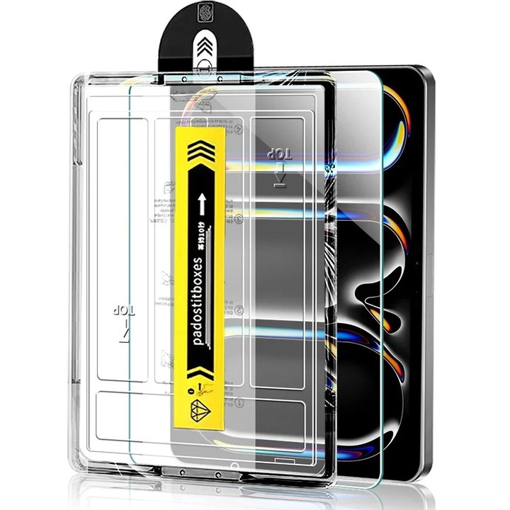 Schita de protectie pentru iPad Pro 11" 2024 (5 gen.), 9H, anti-amprente, set cu instrument de indepartare a prafului