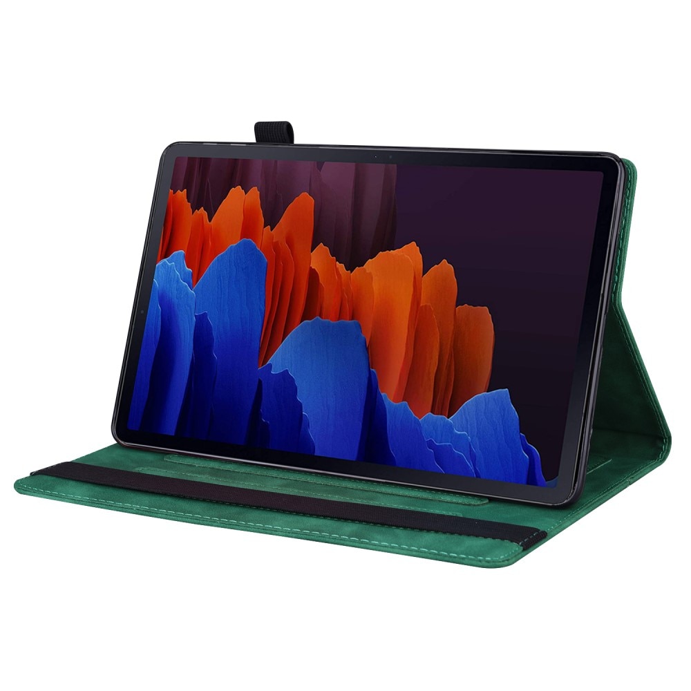 Husa tableta XGSM pentru Samsung Galaxy Tab S10 FE/S9 FE/S9/S8/S7, verde, cu suport si loc pentru rama de scris