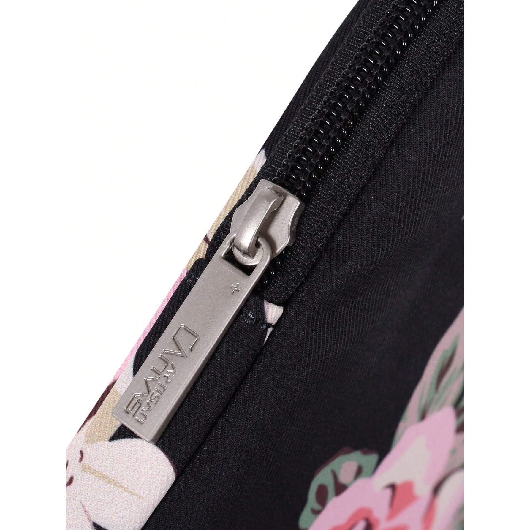 Etui laptop 13", XGSM, negru cu imprimeu roz, dimensiuni 355x251x24mm