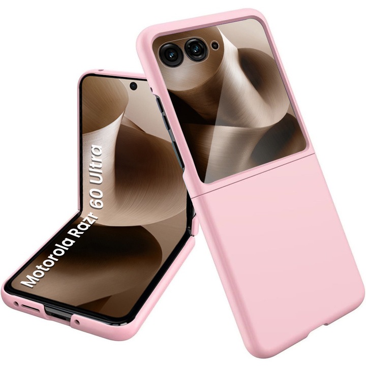 Husa telefon XGSM pentru Motorola Razr 60 Ultra, PC, cu sticla, roz