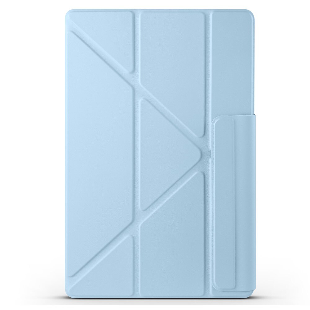 Husa tableta XGSM origami pentru Samsung Galaxy Tab S10 FE / S9 FE / S9, baby blue, material eko-piele si policarbonat, functie suport, auto wake/sleep