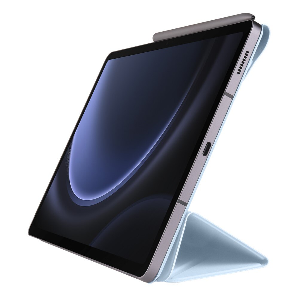 Husa tableta XGSM origami pentru Samsung Galaxy Tab S10 FE / S9 FE / S9, baby blue, material eko-piele si policarbonat, functie suport, auto wake/sleep