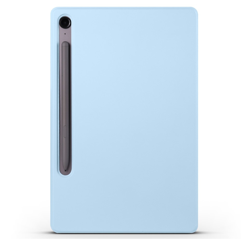 Husa tableta XGSM origami pentru Samsung Galaxy Tab S10 FE / S9 FE / S9, baby blue, material eko-piele si policarbonat, functie suport, auto wake/sleep