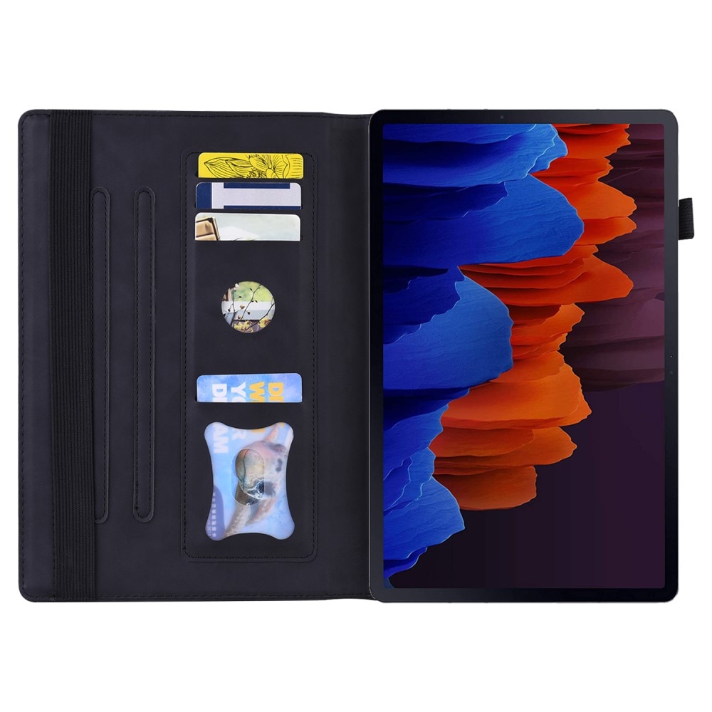 Husa tableta XGSM pentru Samsung Galaxy Tab S10 FE/S9 FE/S9/S8/S7, eko-piele, suport, neagra