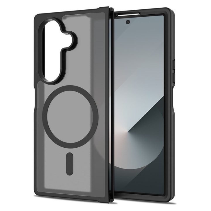 Husa pentru telefon Samsung Galaxy Z Fold7 5G, ERBORD Matt Case, neagra, compatibila cu MagSafe, material TPU si PC