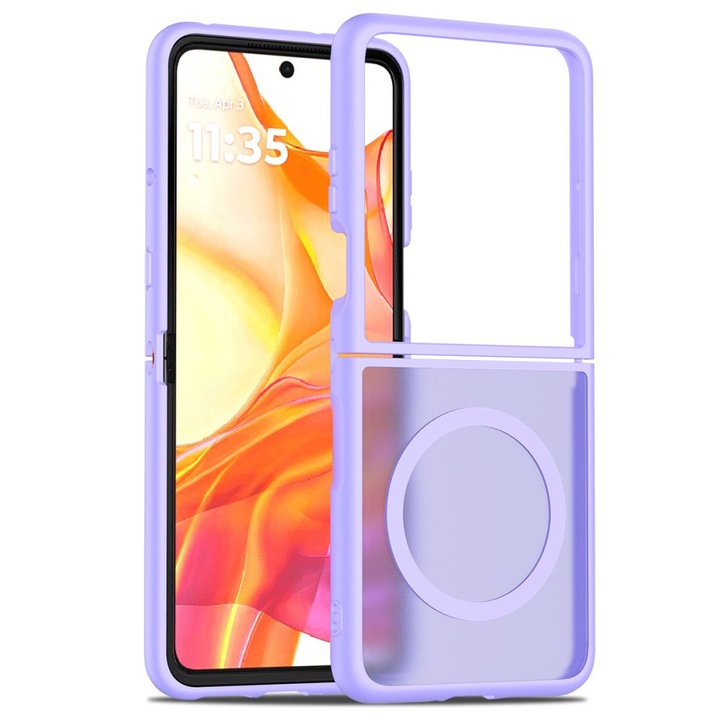 Etui Hybrid MagSafe pentru Motorola Razr 60 Ultra, fiolet, TPU si PC, set 1 buc. XGSM