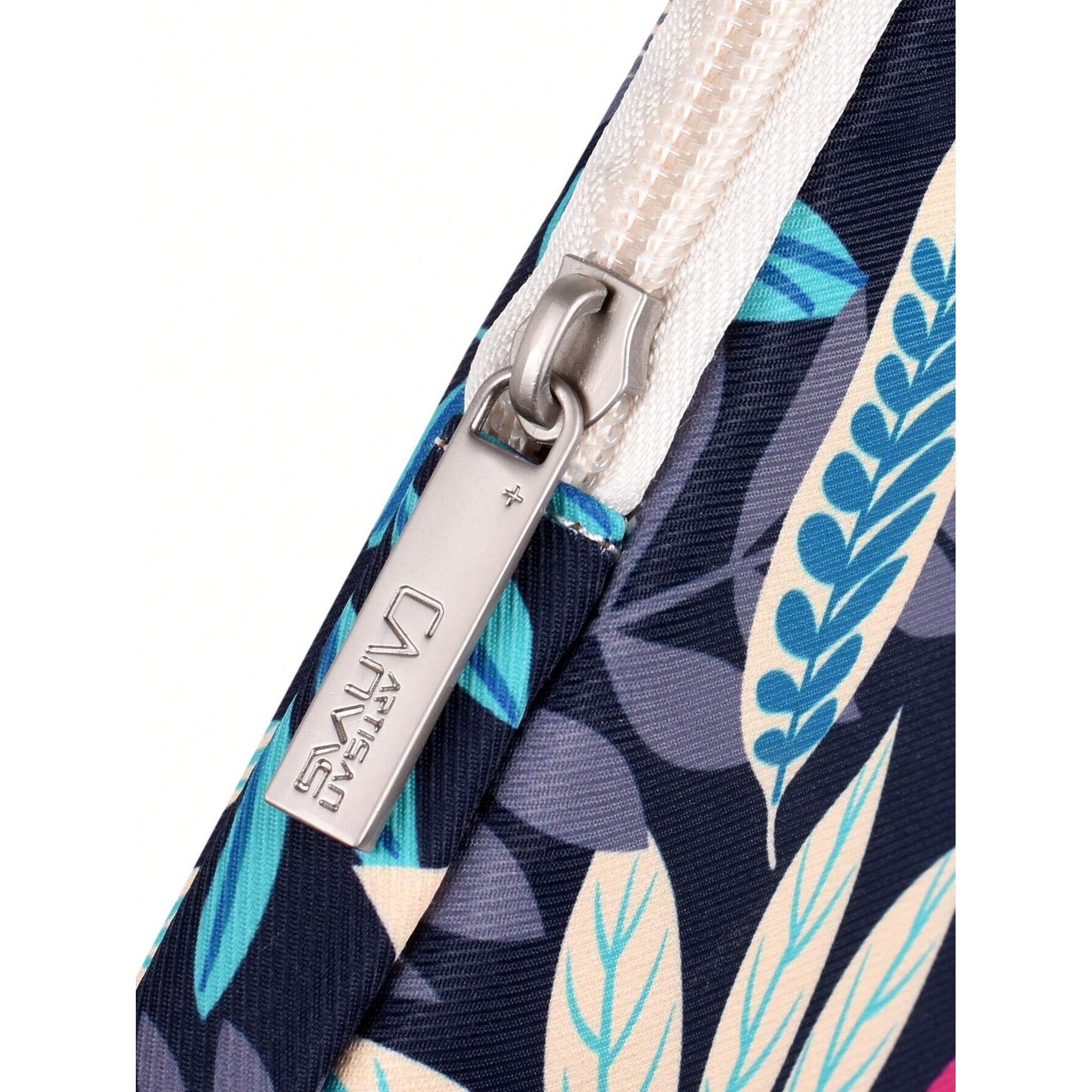 Etui laptop 13", XGSM, ultracompact, cu imprimeu frunze, albastru, include sasheta