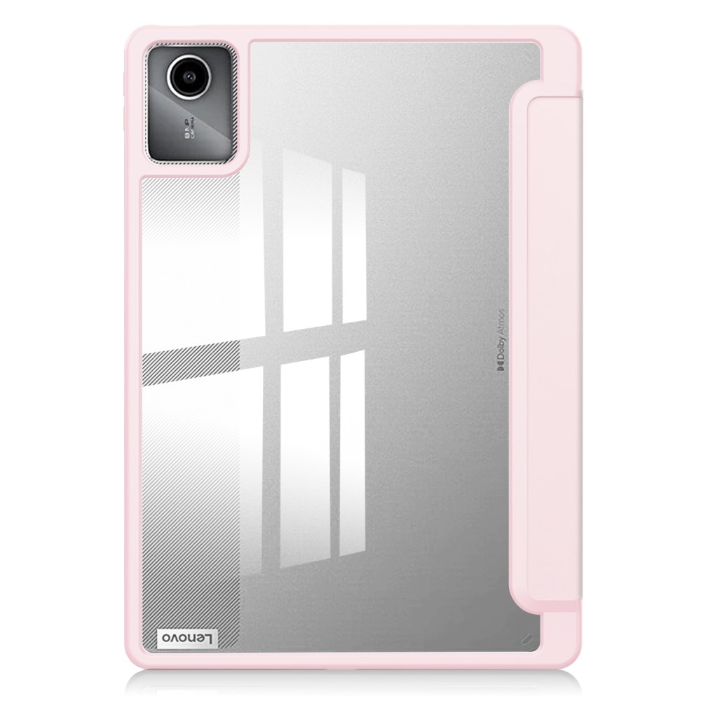 Husa tableta XGSM pentru Lenovo Tab M11, roz, cu suport pentru rysik, spate transparent, functie auto wake/sleep