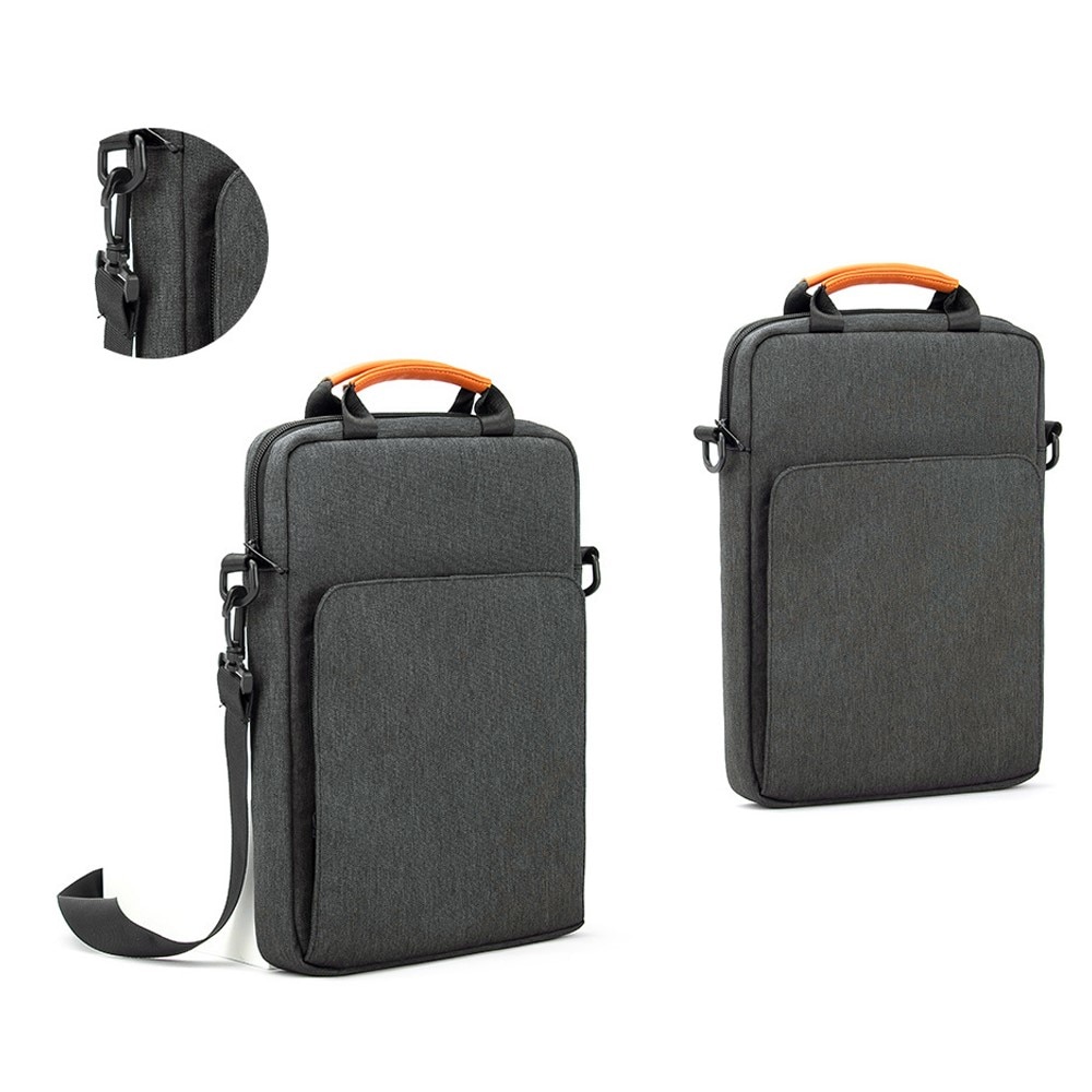 Geanta laptop 13.3", XGSM, impermeabila, design elegant, gri inchis, 34x4x25cm