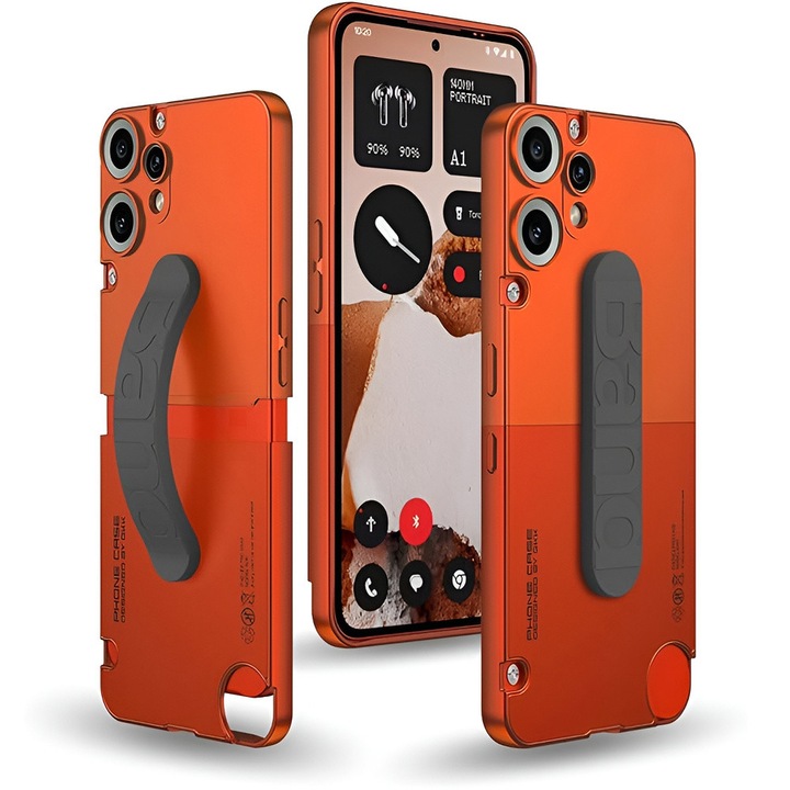 Husa telefon CMF Nothing Phone 2 Pro, XGSM, portocalie, cu suport, rezistent la socuri