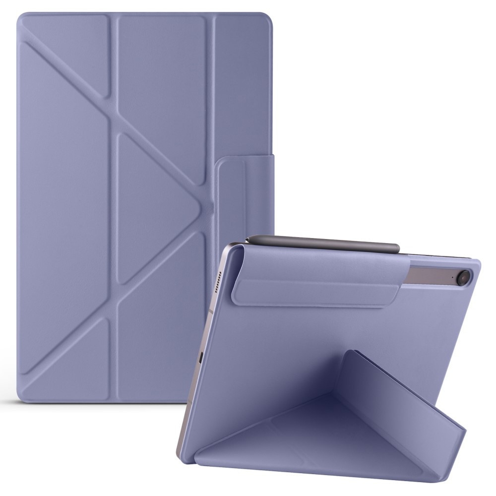 Husa tableta XGSM origami pentru Samsung Galaxy Tab S10 FE / S9 FE / S9, ciemnofioleta, functie suport, auto wake/sleep