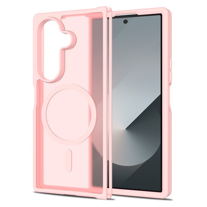 Husa pentru telefon Samsung Galaxy Z Fold7 5G, ERBORD Matt Case, roz, compatibila cu MagSafe, material TPU si PC