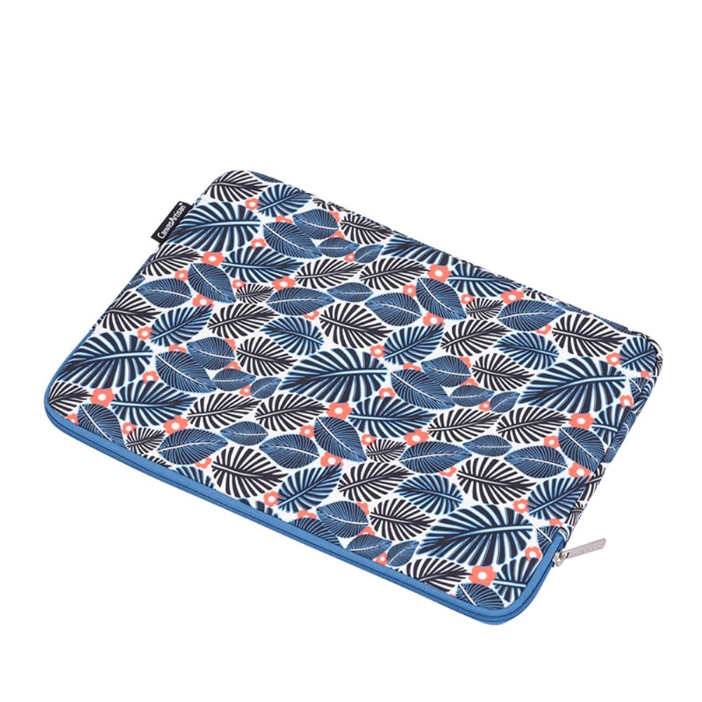 Etui pentru Laptop 13", XGSM, Niebiesc cu Motif de Lisci, Poliester, Dimensiuni 330x231x24mm