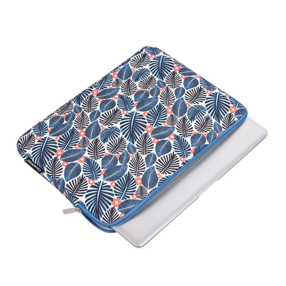 Etui pentru Laptop 13", XGSM, Niebiesc cu Motif de Lisci, Poliester, Dimensiuni 330x231x24mm