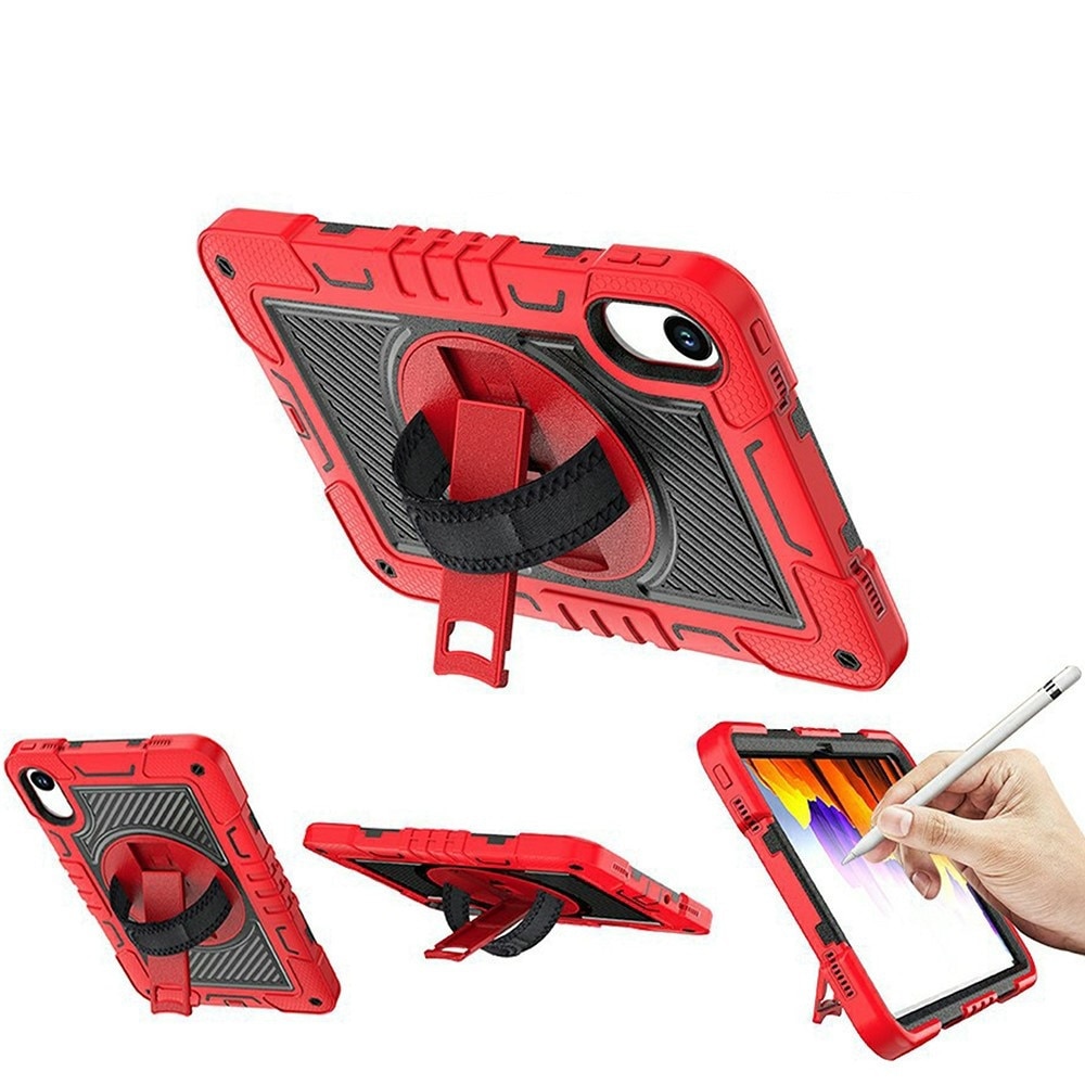 Husa tableta XGSM pentru Xiaomi Redmi Pad 2, rosu-negru, cu suport 360 si curea de umar