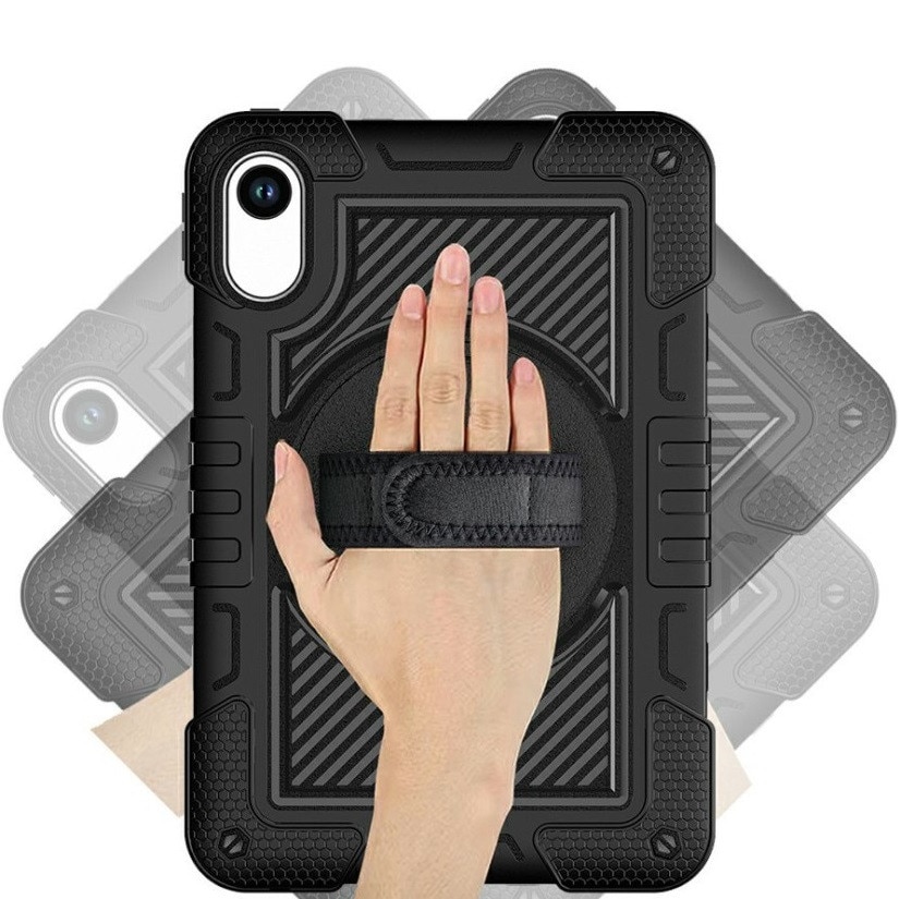 Husa tableta XGSM pancerata cu suport 360 si curea, neagra, pentru Xiaomi Redmi Pad 2