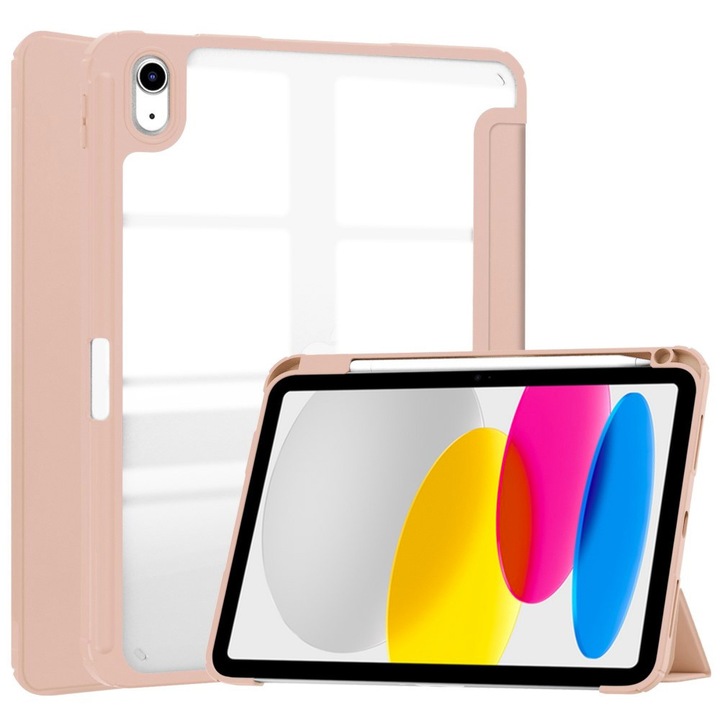 Etui Smartcase Hybrid pentru iPad 11" 2025 A16 / iPad 10.9" 2022, roz
