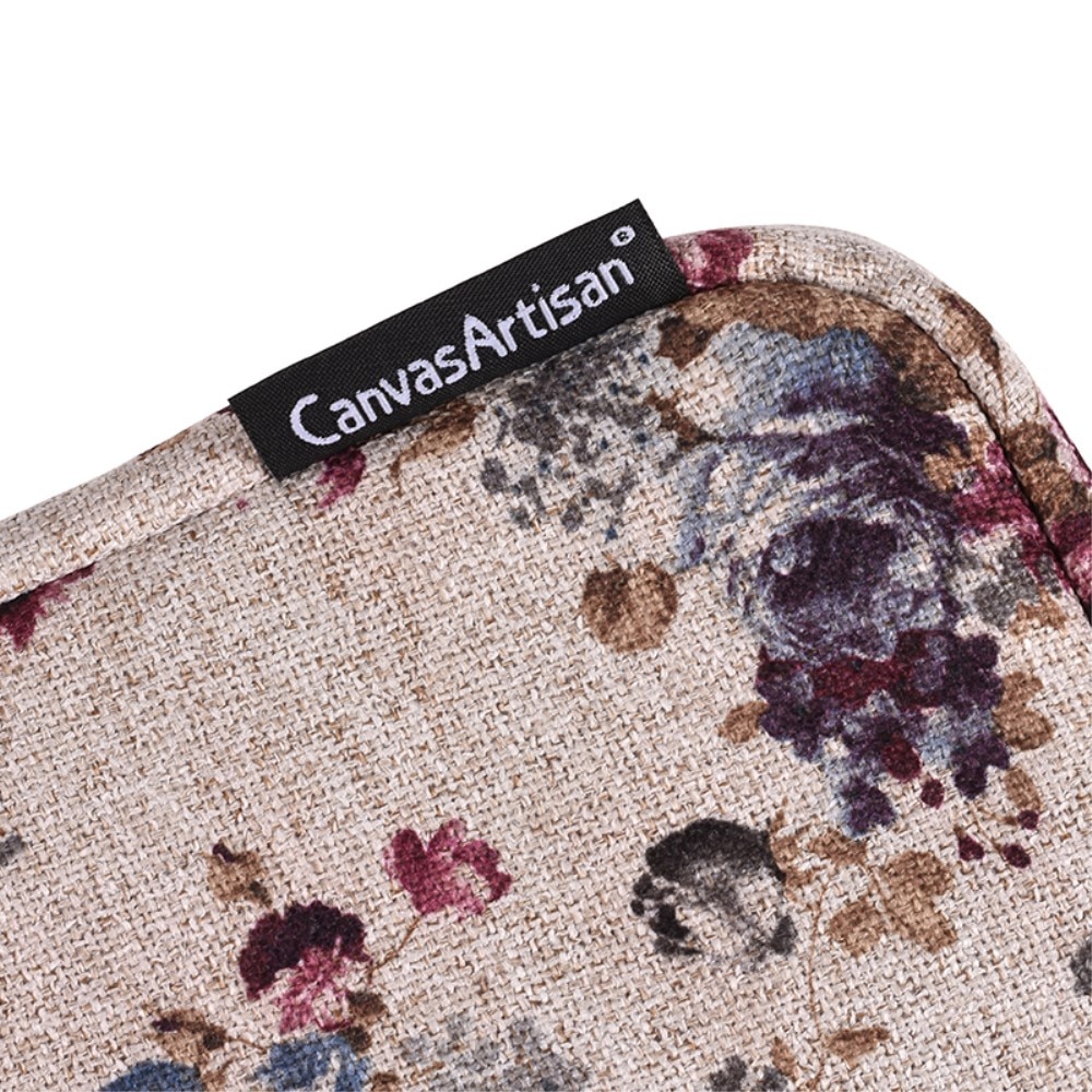 Etui laptop 13", Khaki, motiv floral, dimensiuni 355x251x24mm