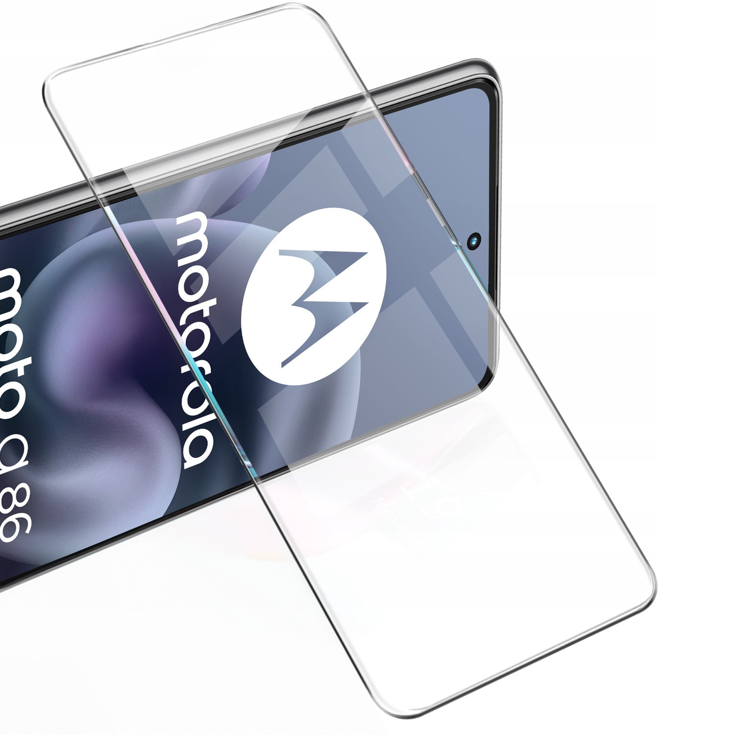 Set 2x Folii Protectie Ecran ERBORD 9H Hard Glass pentru Motorola Moto G86 5G, transparent, usor de montat