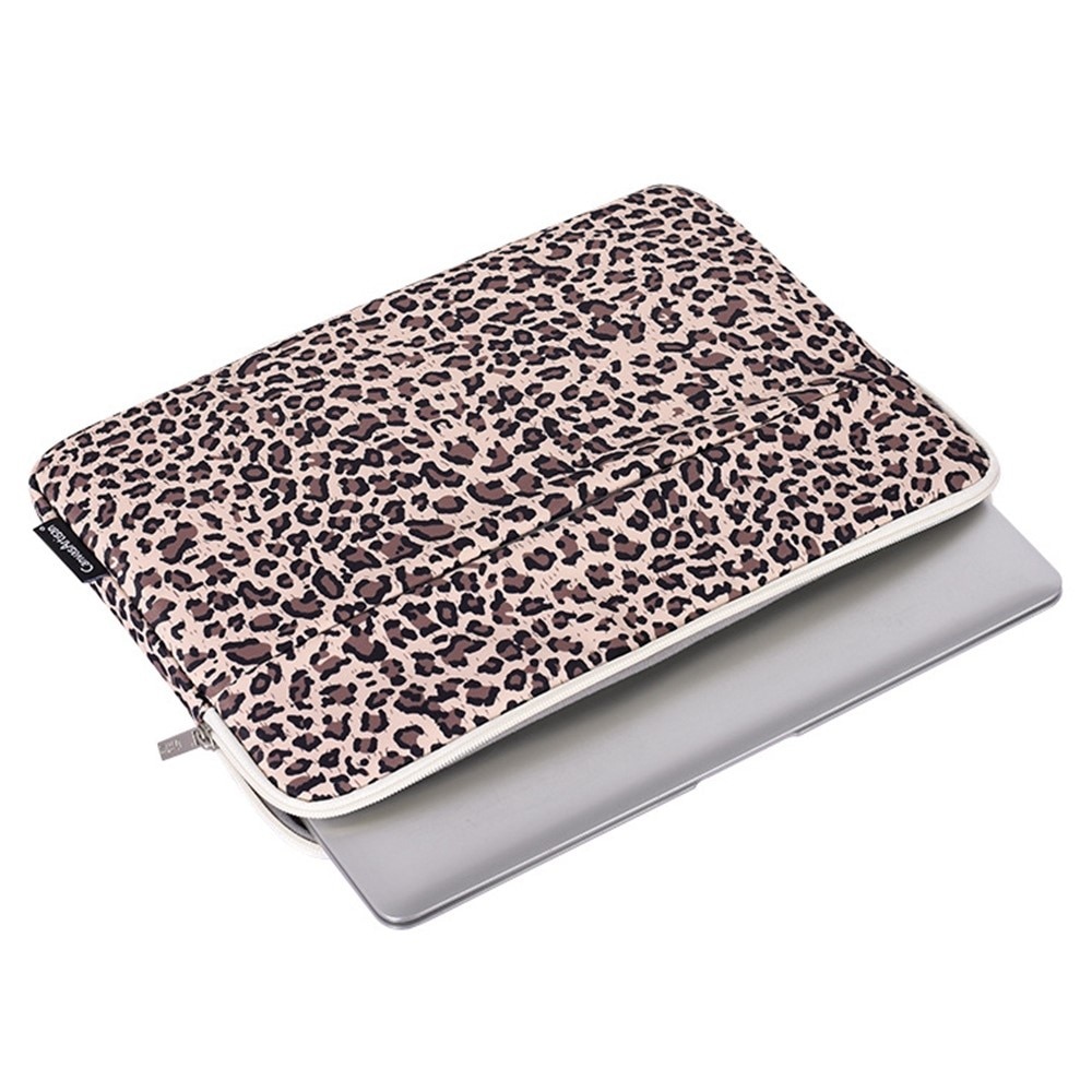 Etui laptop 13", XGSM, galben cu motiv pantera, material rezistent, design slim