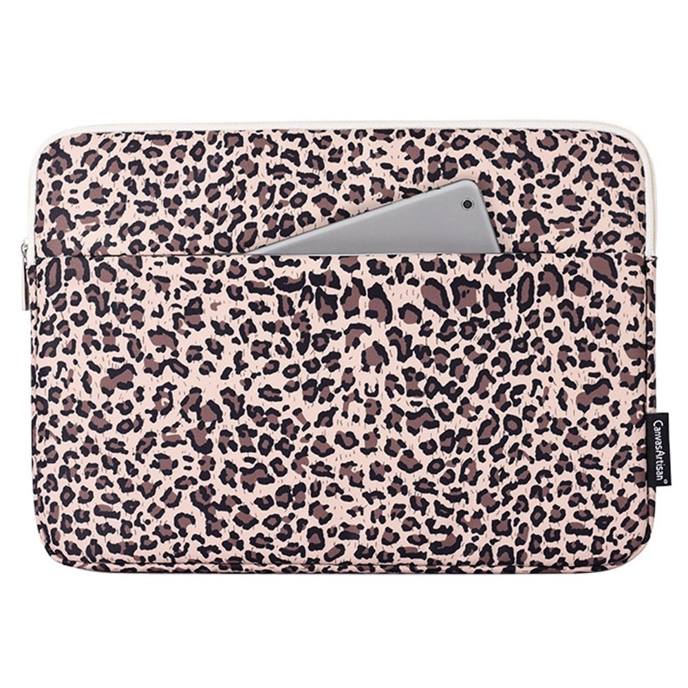 Etui laptop 13", XGSM, galben cu motiv pantera, material rezistent, design slim