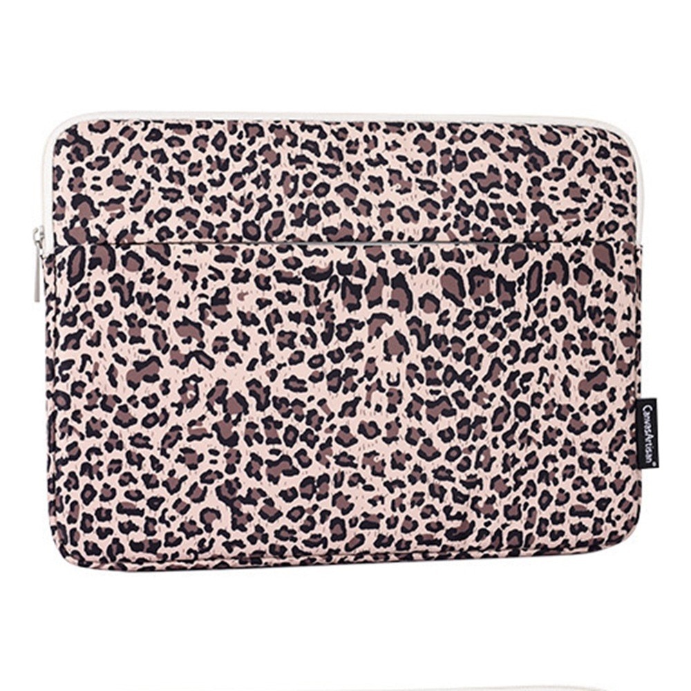 Etui laptop 13", XGSM, galben cu motiv pantera, material rezistent, design slim